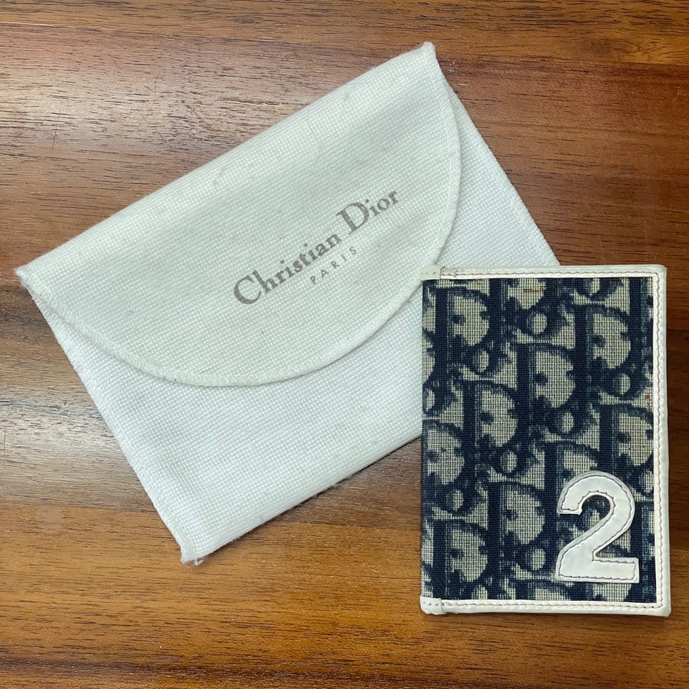 Vintage Dior Navy Trotter Bifold Wallet